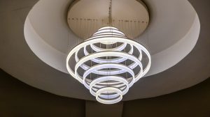 Photo Italian design silver ceiling lamp