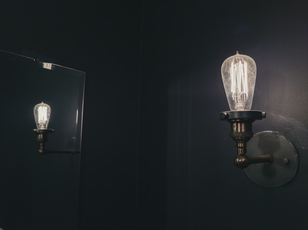 Photo smoked glass globe wall lamp